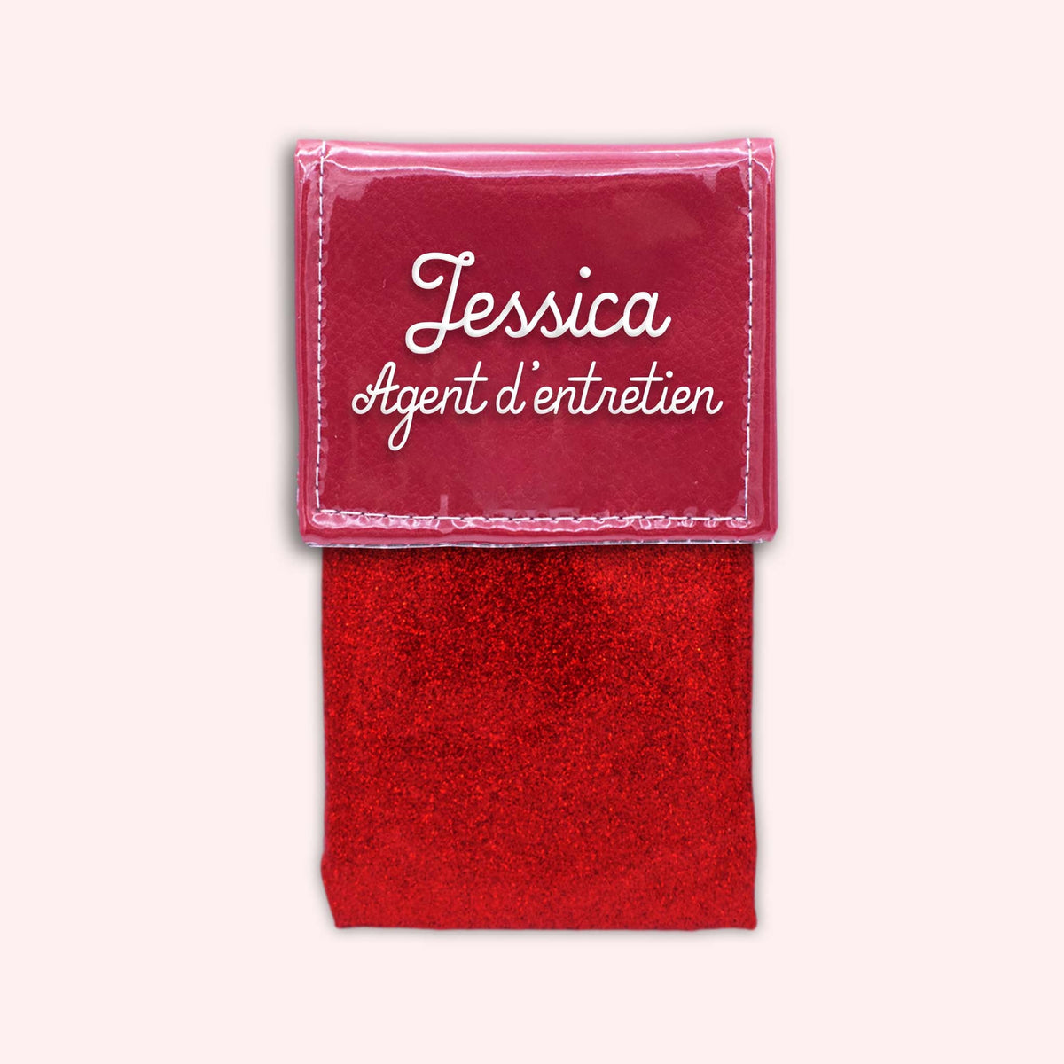 Pochette bicolore rabat Rouge