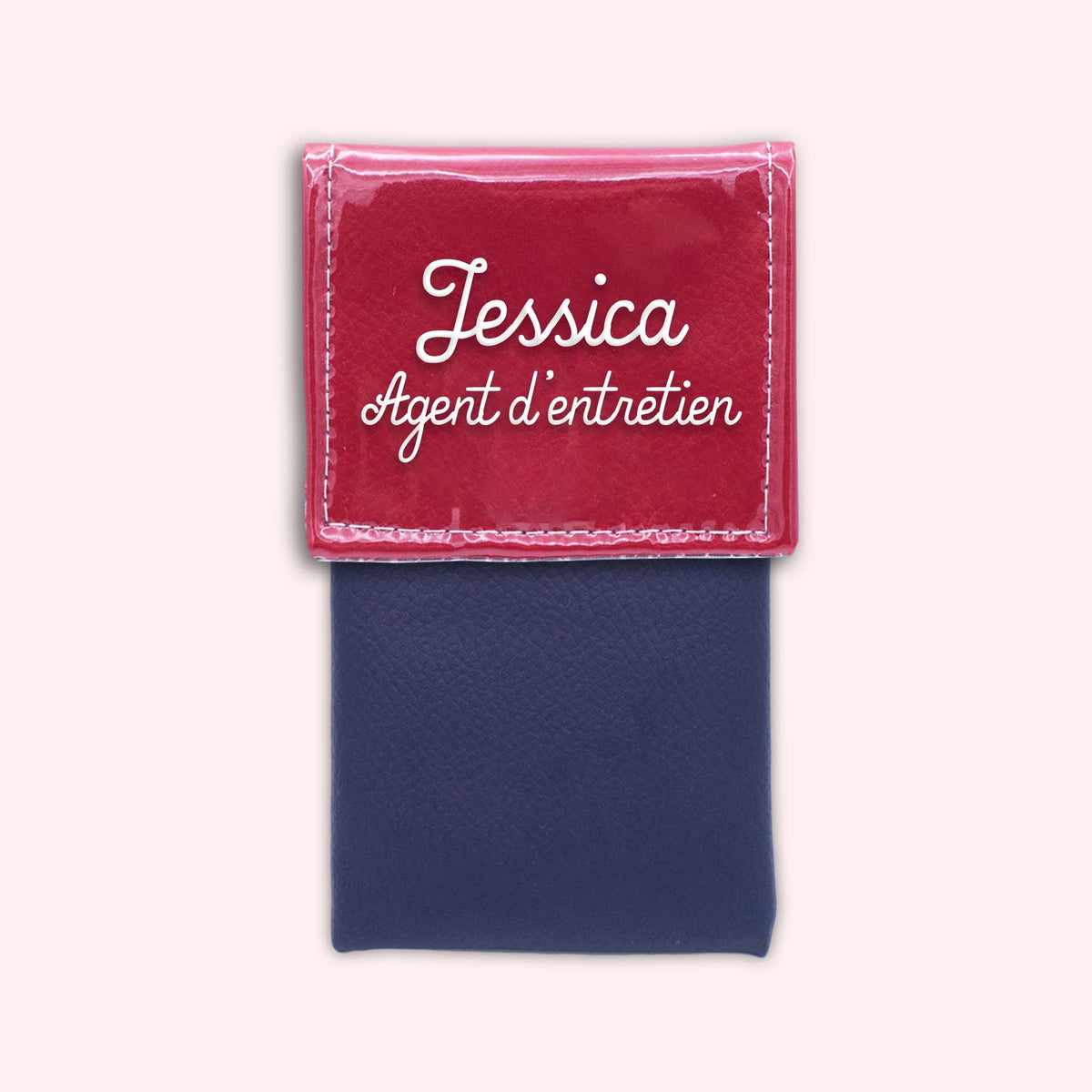 Pochette bicolore rabat Rouge