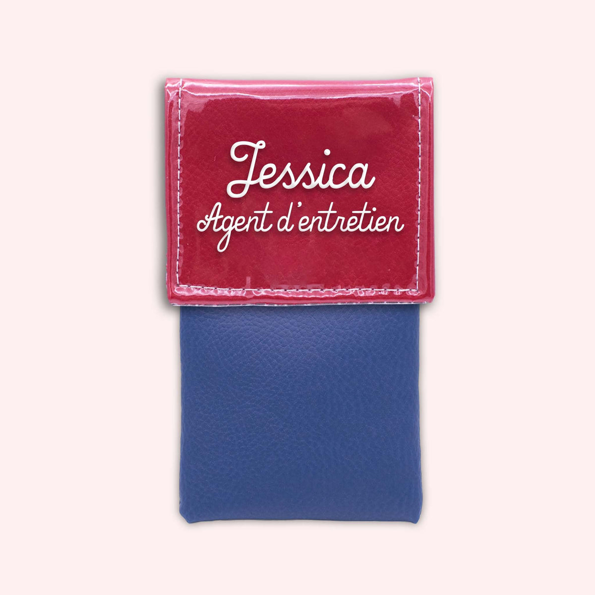 Pochette bicolore rabat Rouge