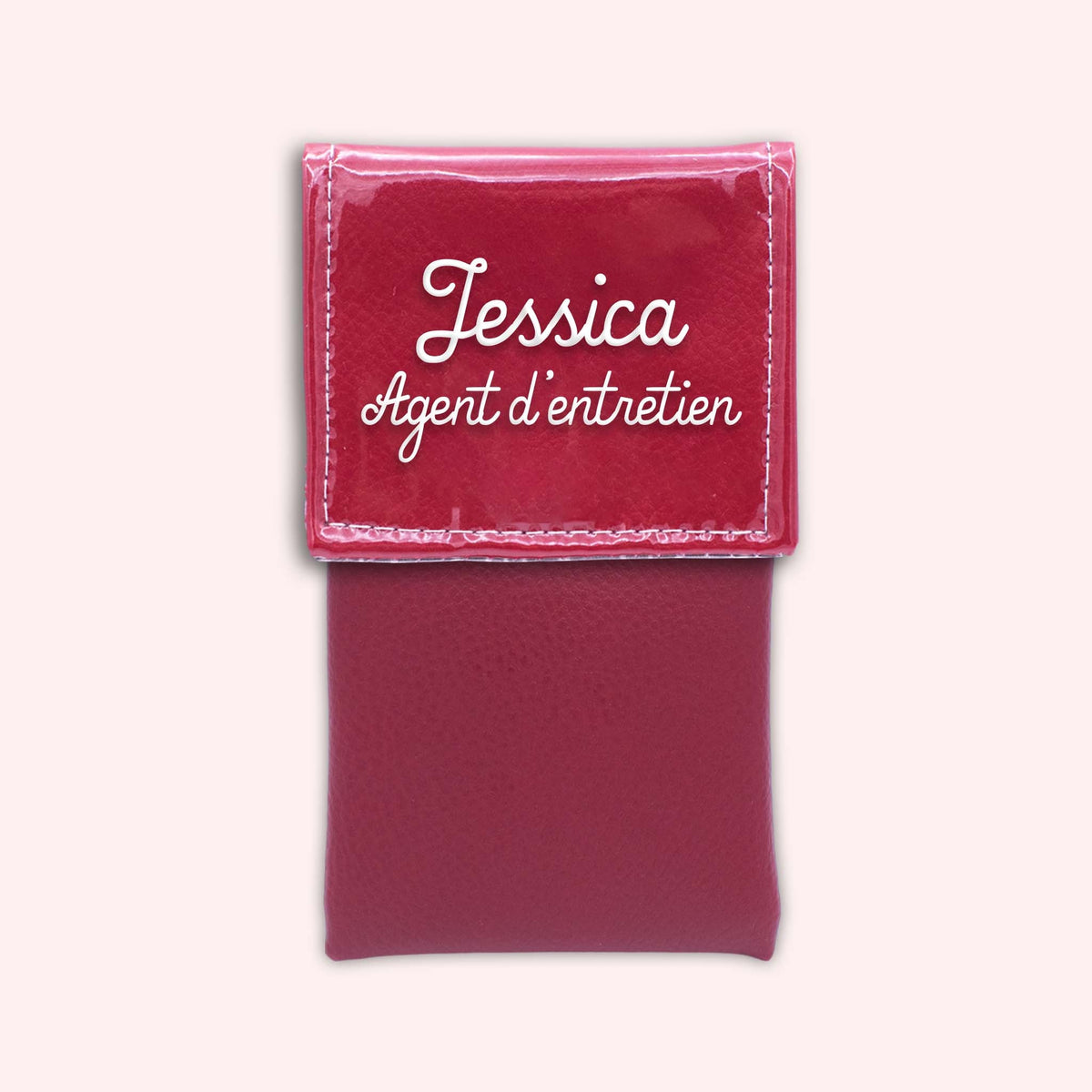 Pochette bicolore rabat Rouge