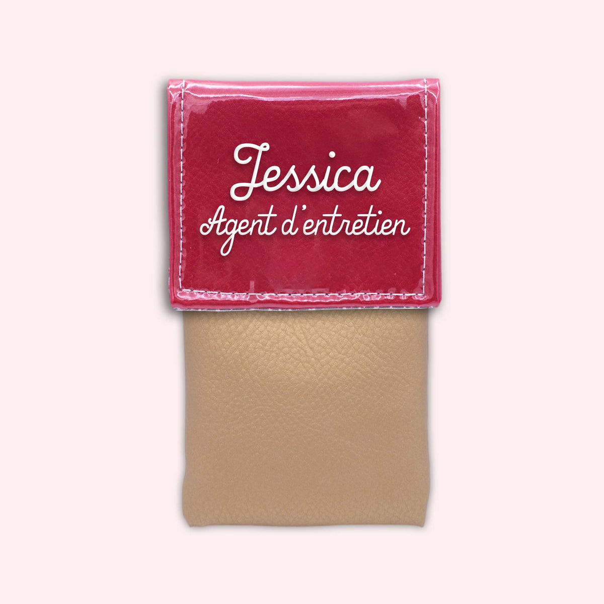 Pochette bicolore rabat Rouge