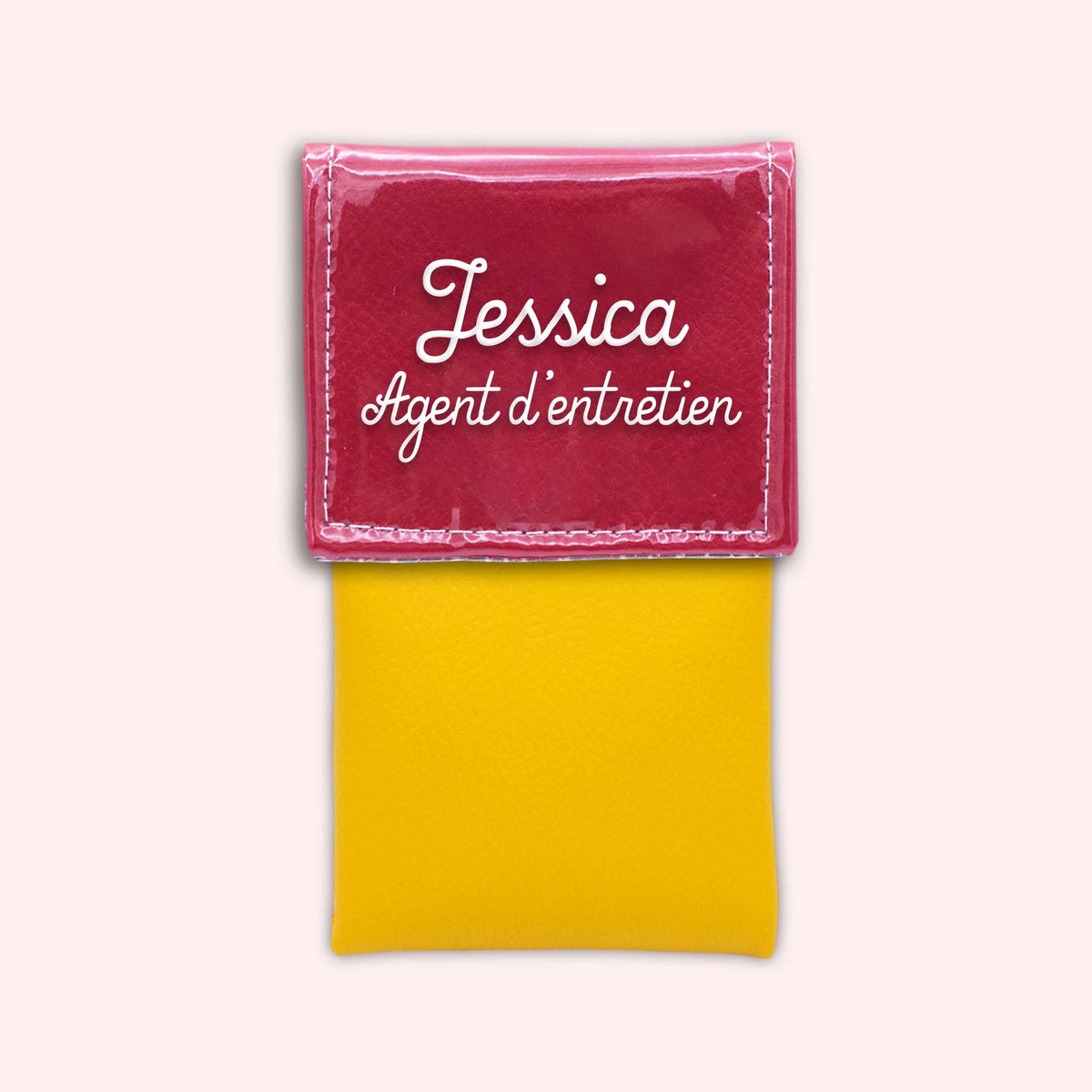 Pochette bicolore rabat Rouge