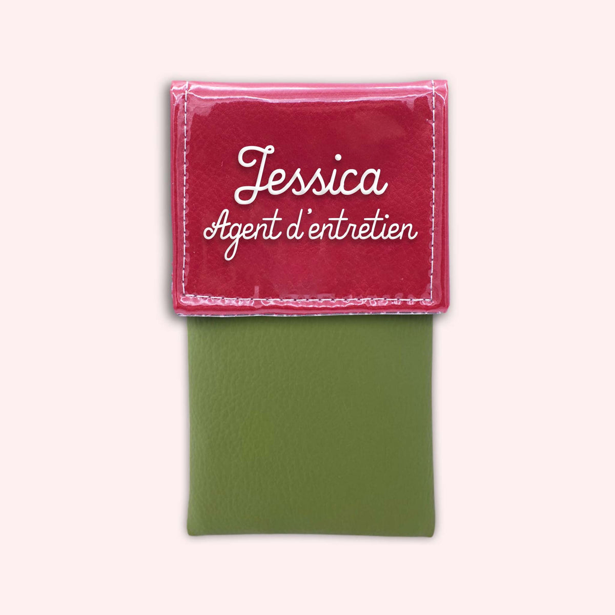 Pochette bicolore rabat Rouge
