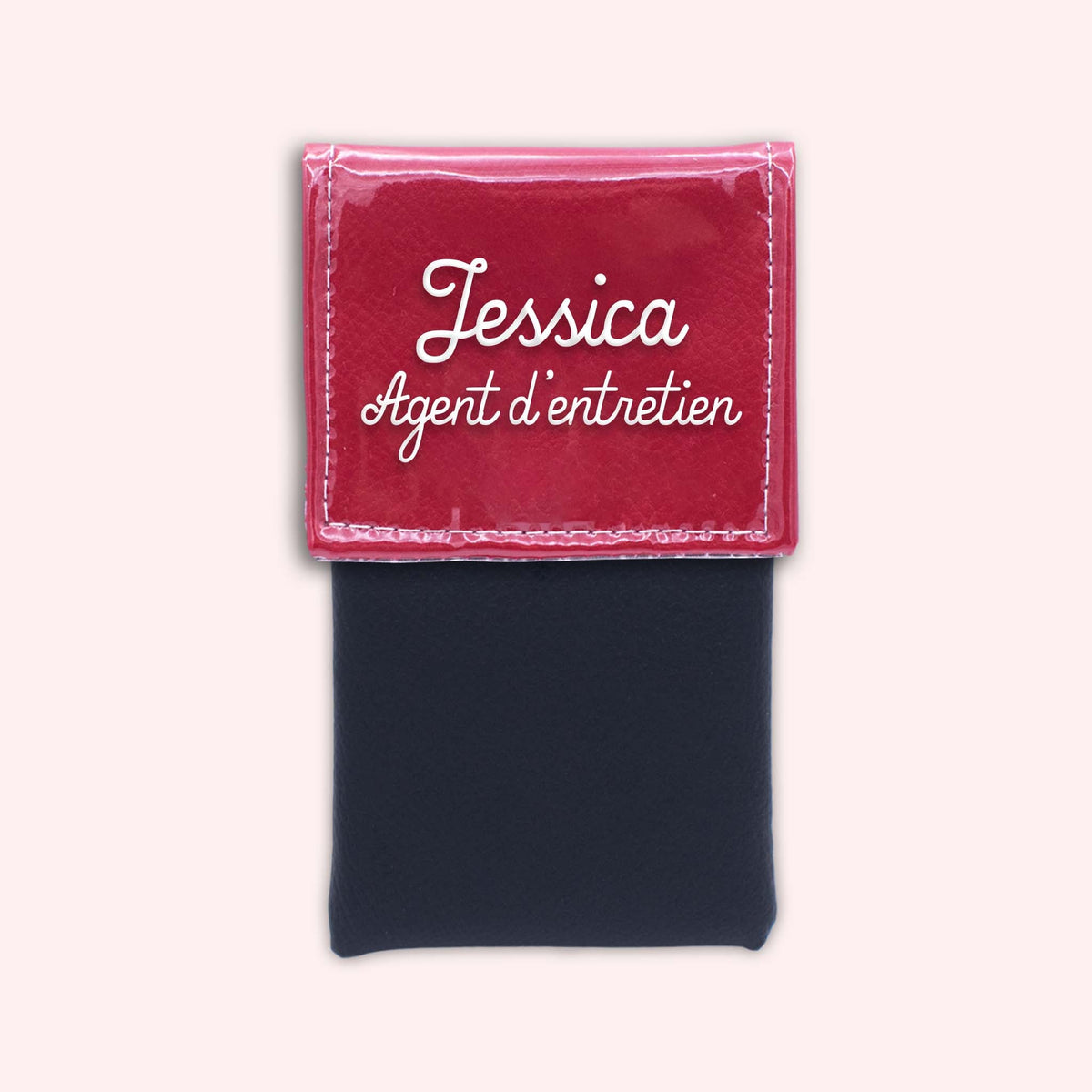 Pochette bicolore rabat Rouge