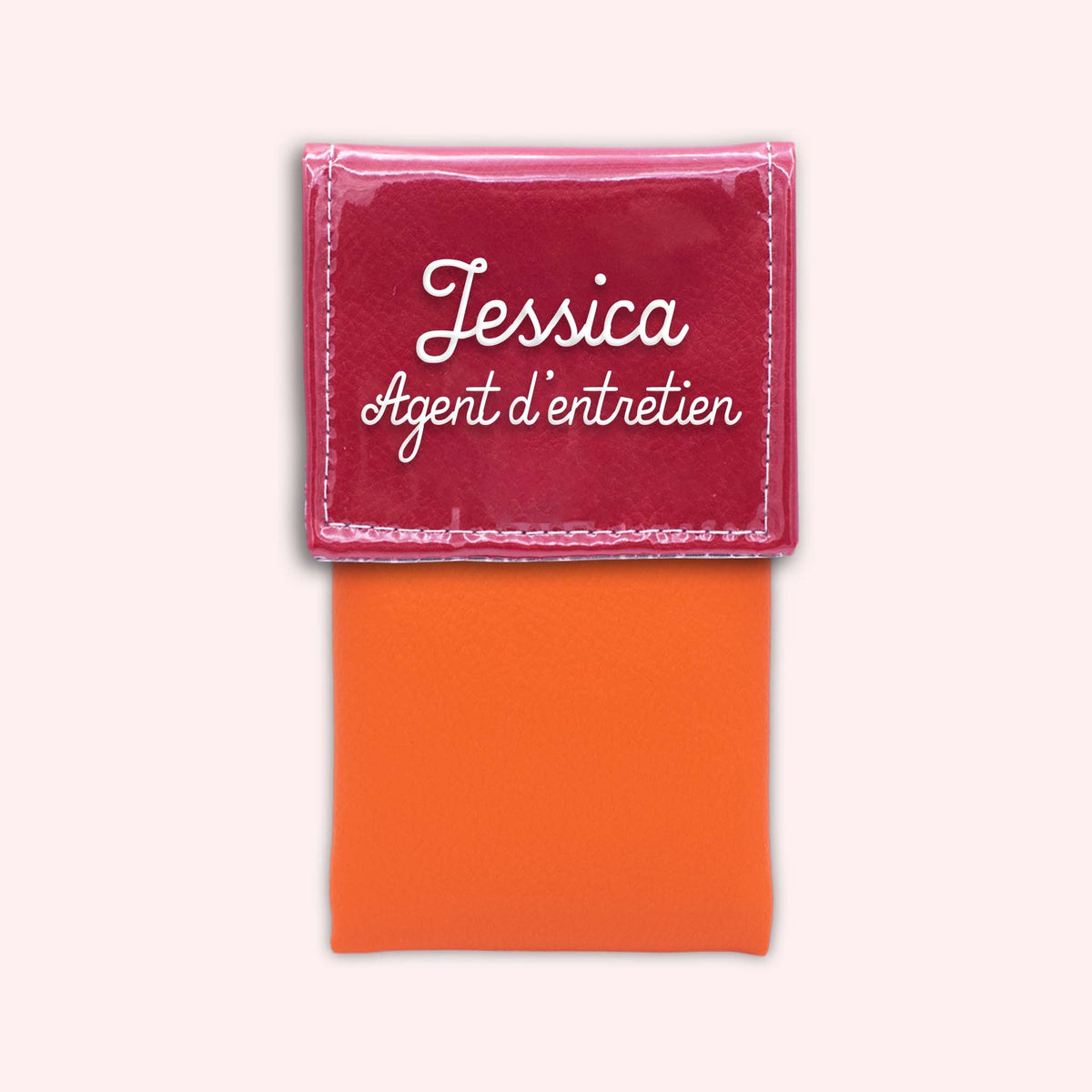 Pochette bicolore rabat Rouge