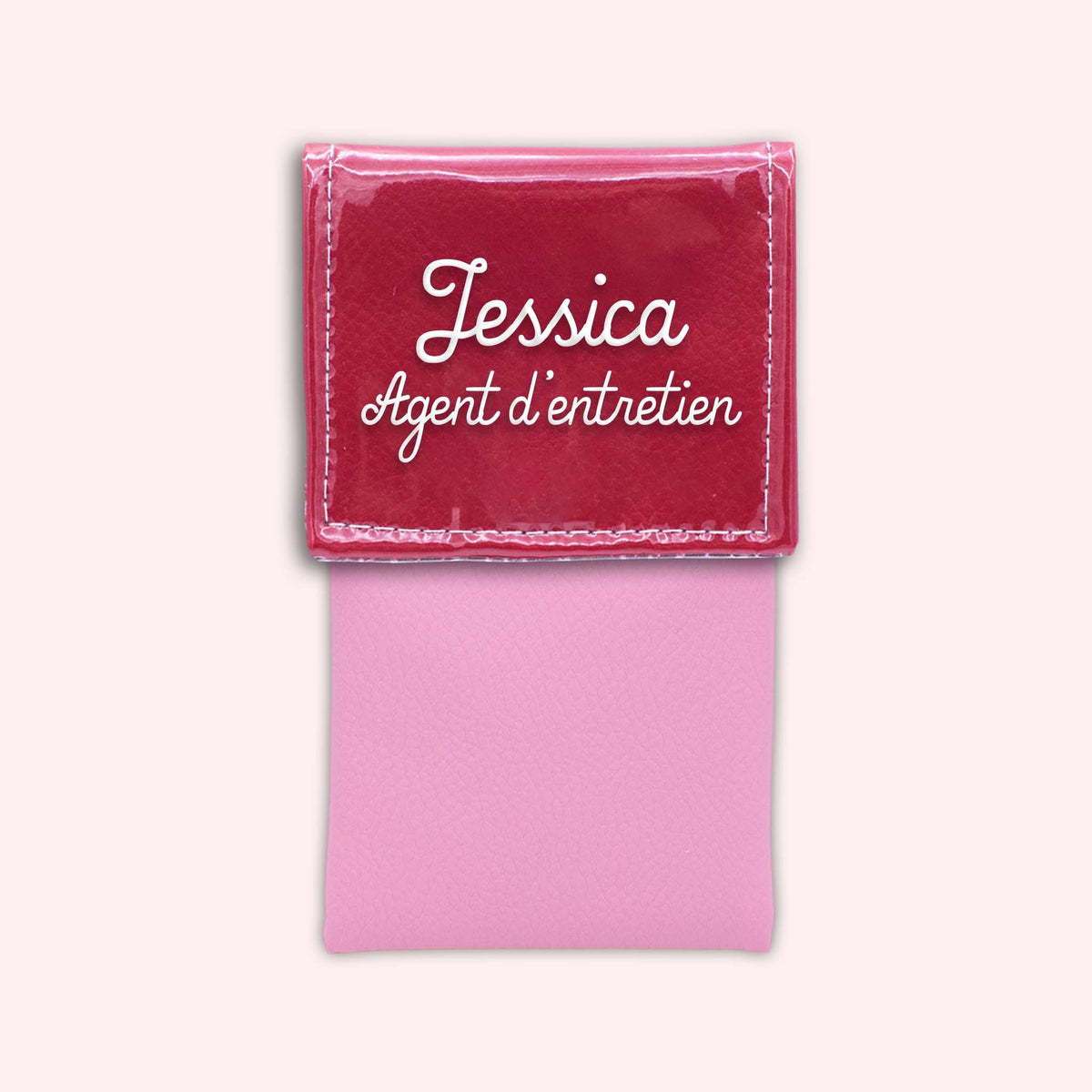 Pochette bicolore rabat Rouge