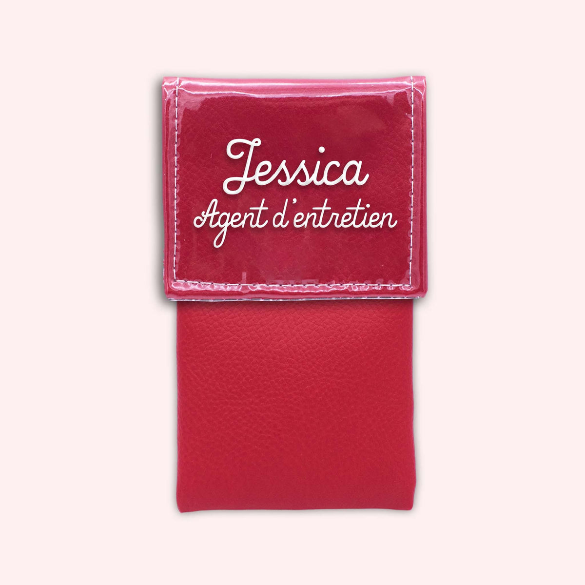 Pochette bicolore rabat Rouge