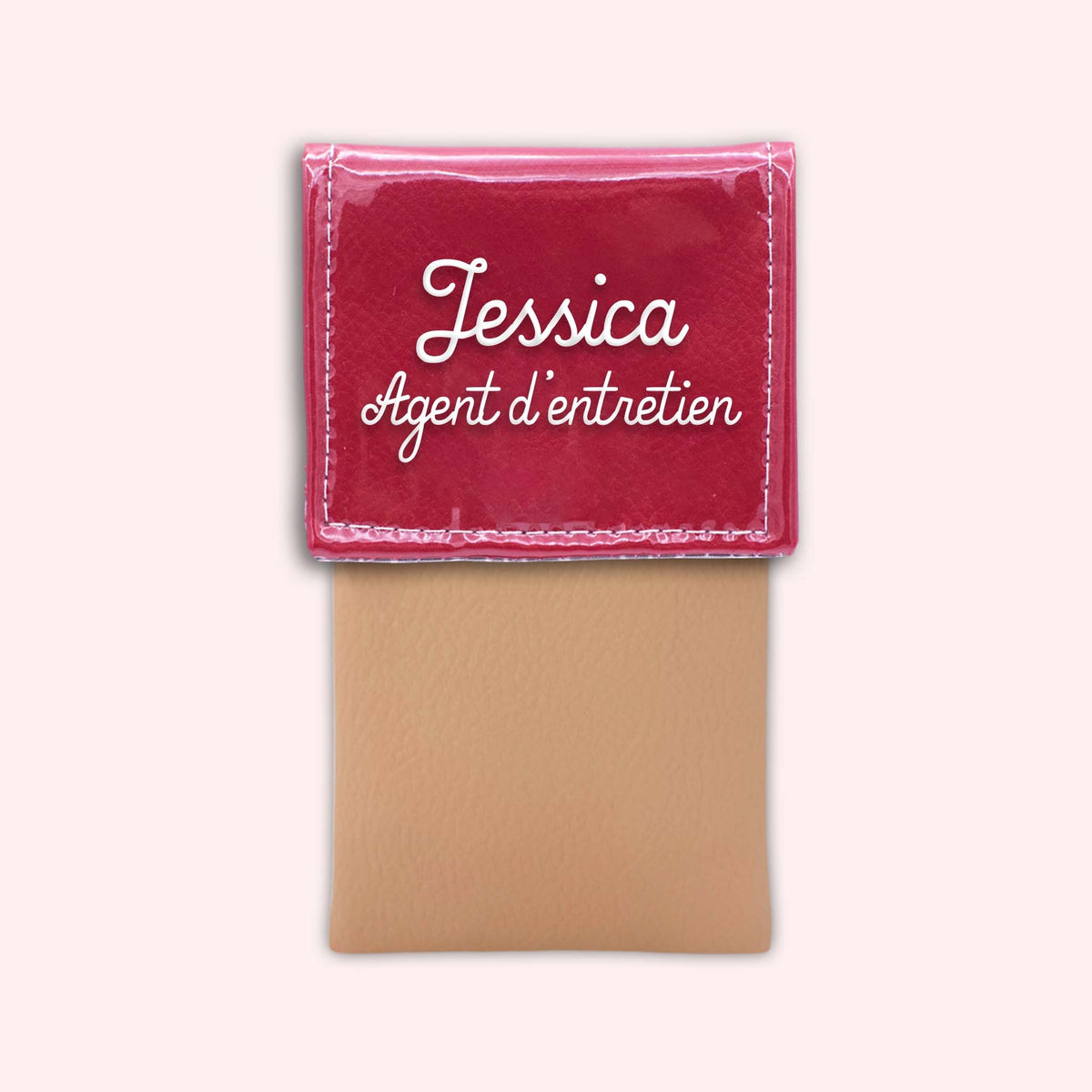 Pochette bicolore rabat Rouge