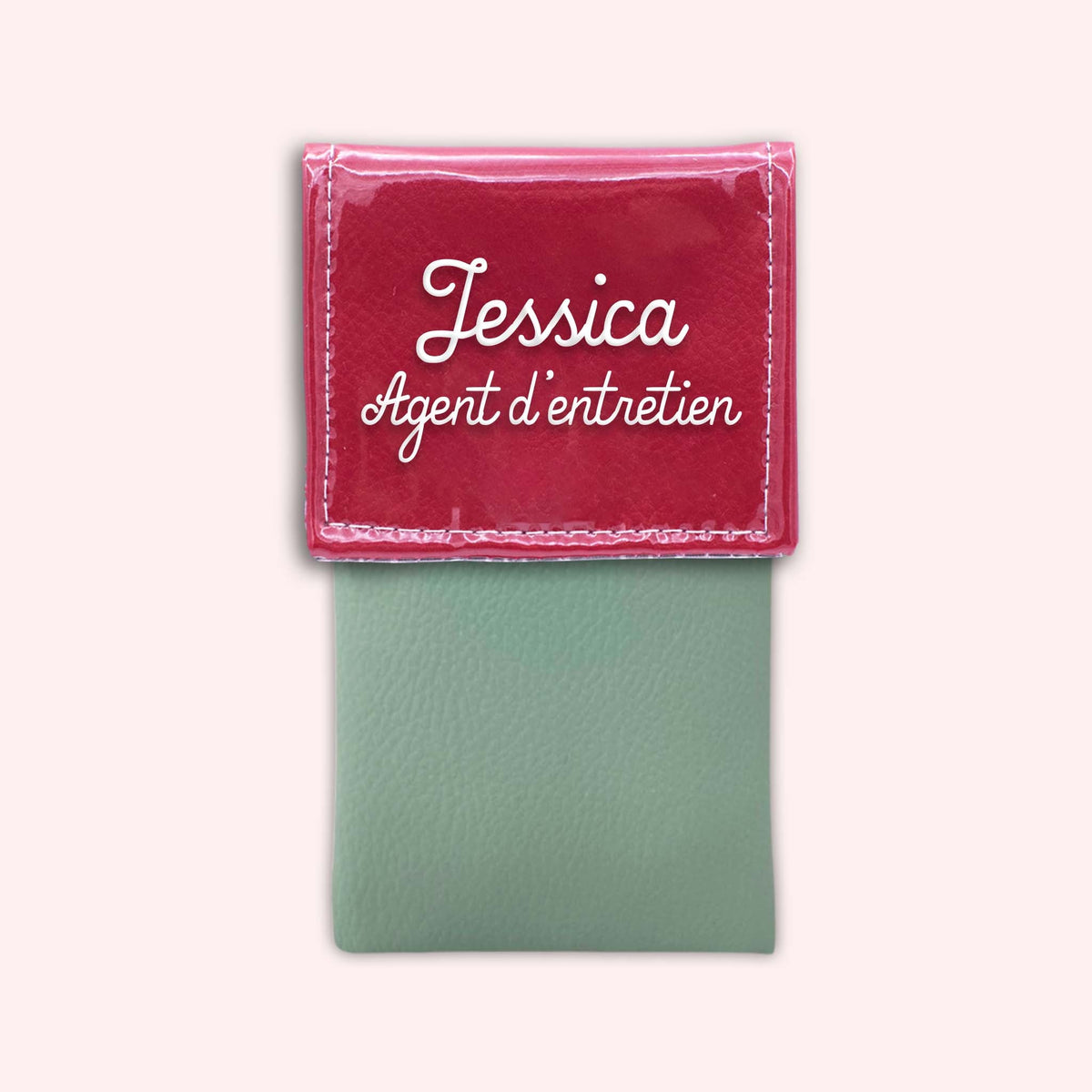 Pochette bicolore rabat Rouge