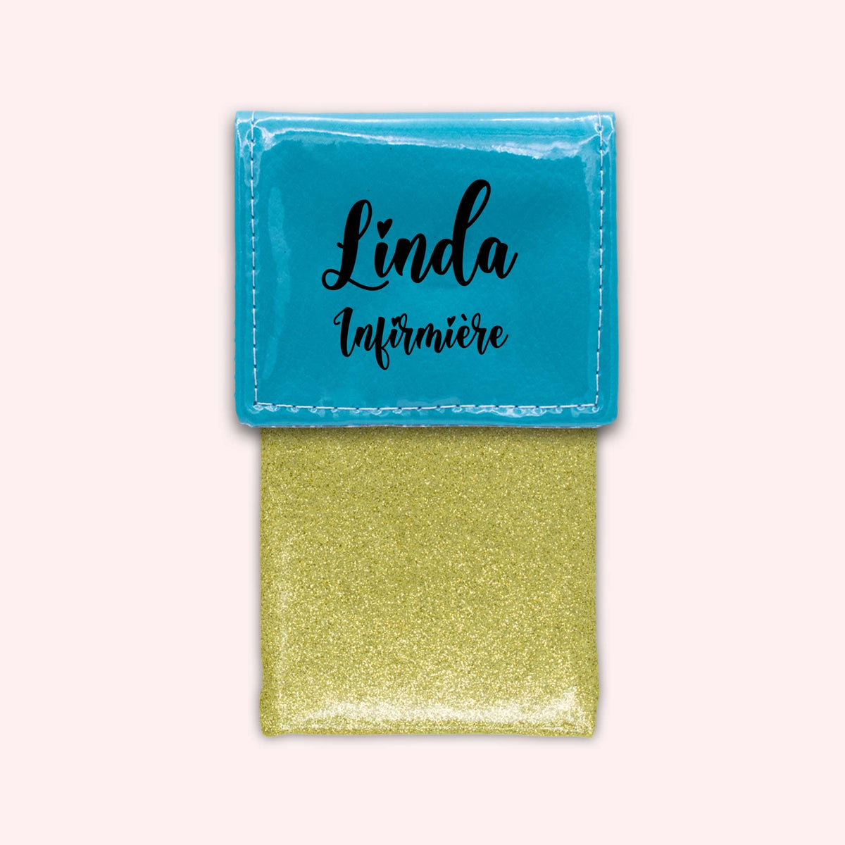 Pochette bicolore rabat Turquoise