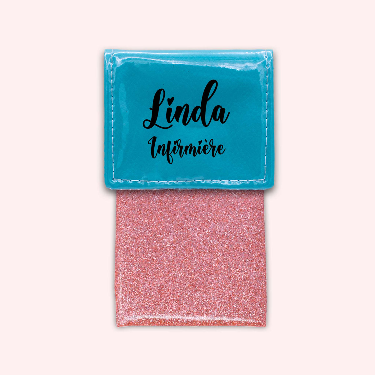 Pochette bicolore rabat Turquoise