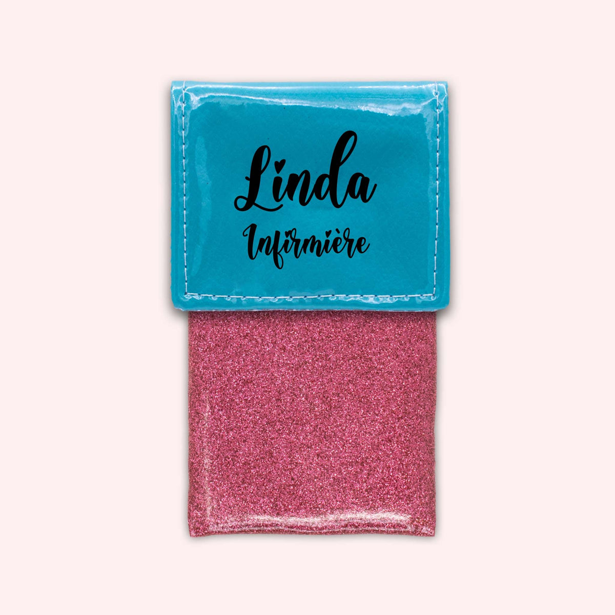 Pochette bicolore rabat Turquoise