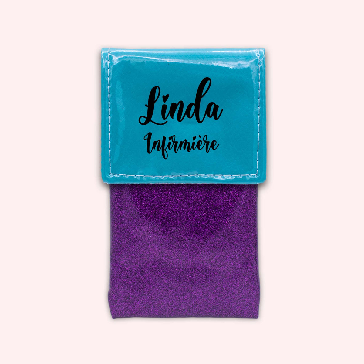 Pochette bicolore rabat Turquoise