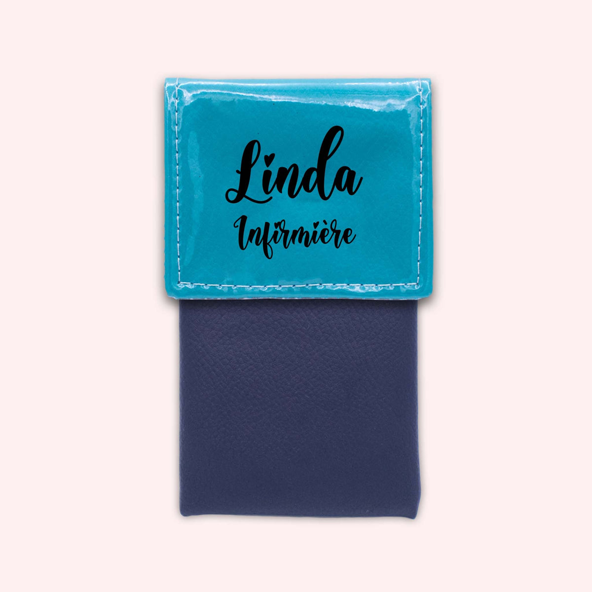 Pochette bicolore rabat Turquoise