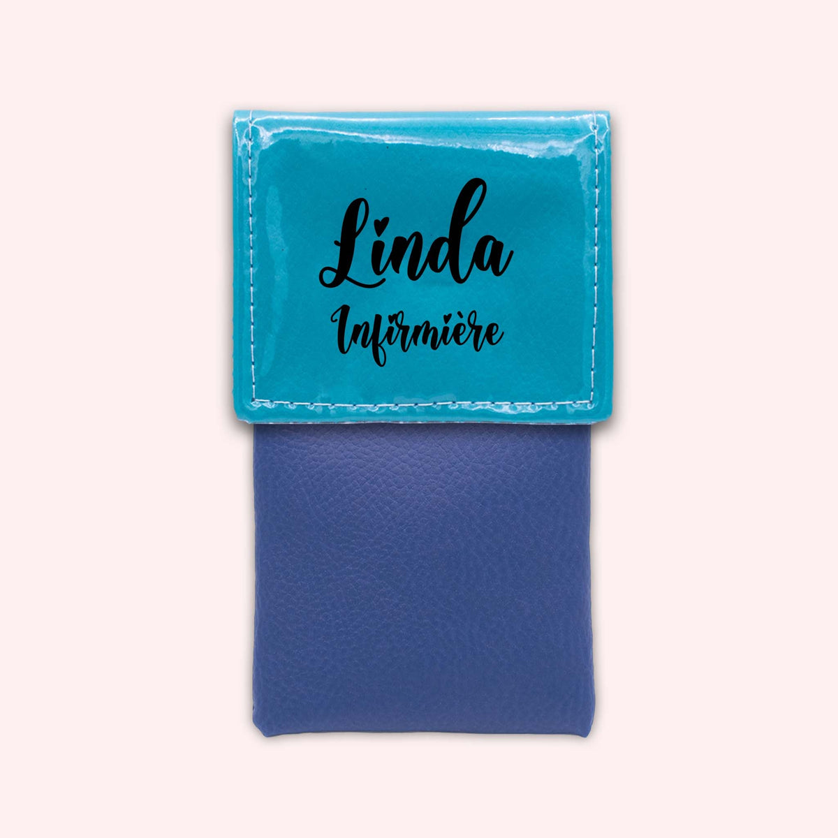 Pochette bicolore rabat Turquoise
