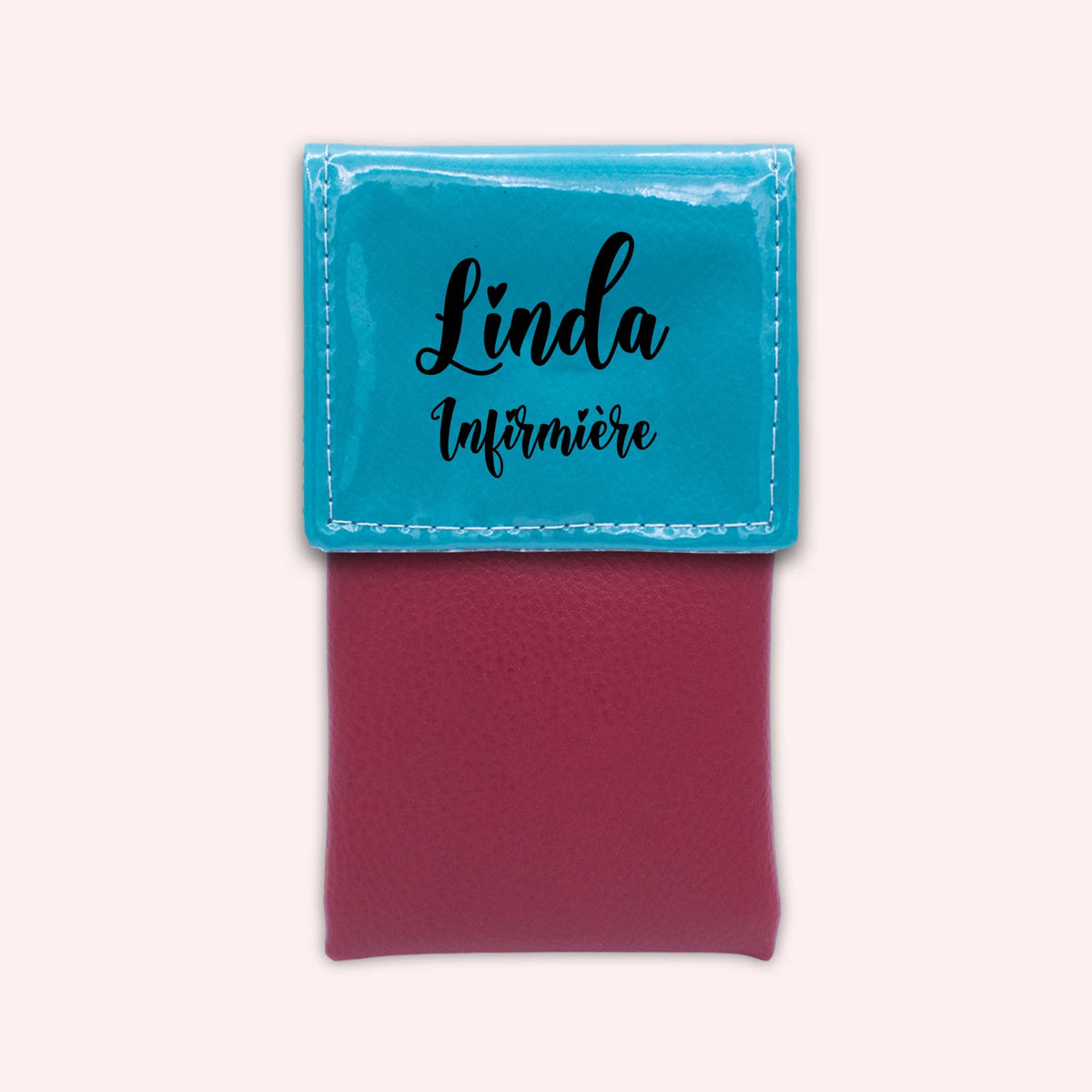 Pochette bicolore rabat Turquoise