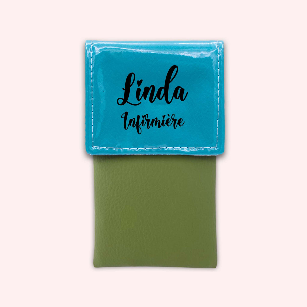 Pochette bicolore rabat Turquoise