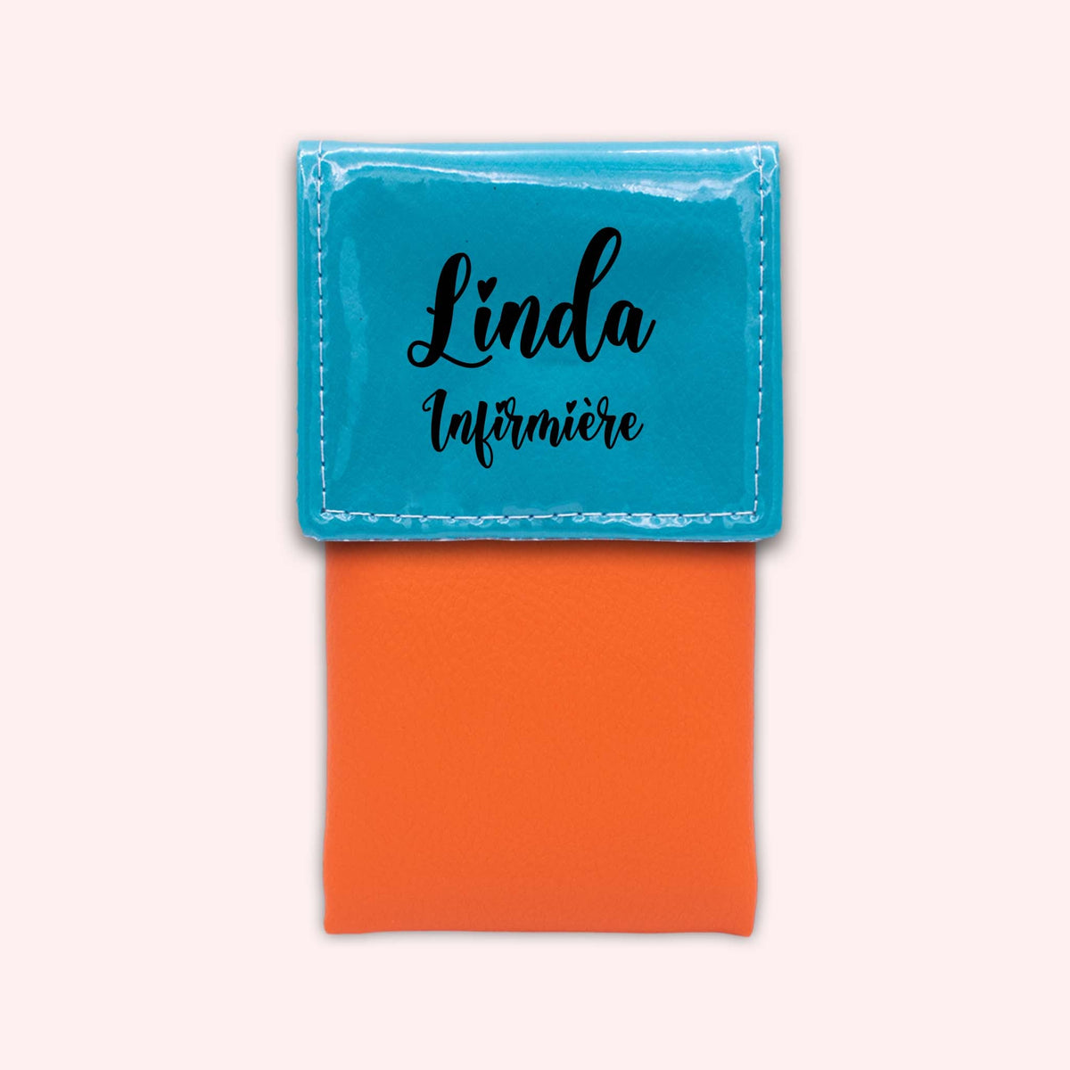 Pochette bicolore rabat Turquoise