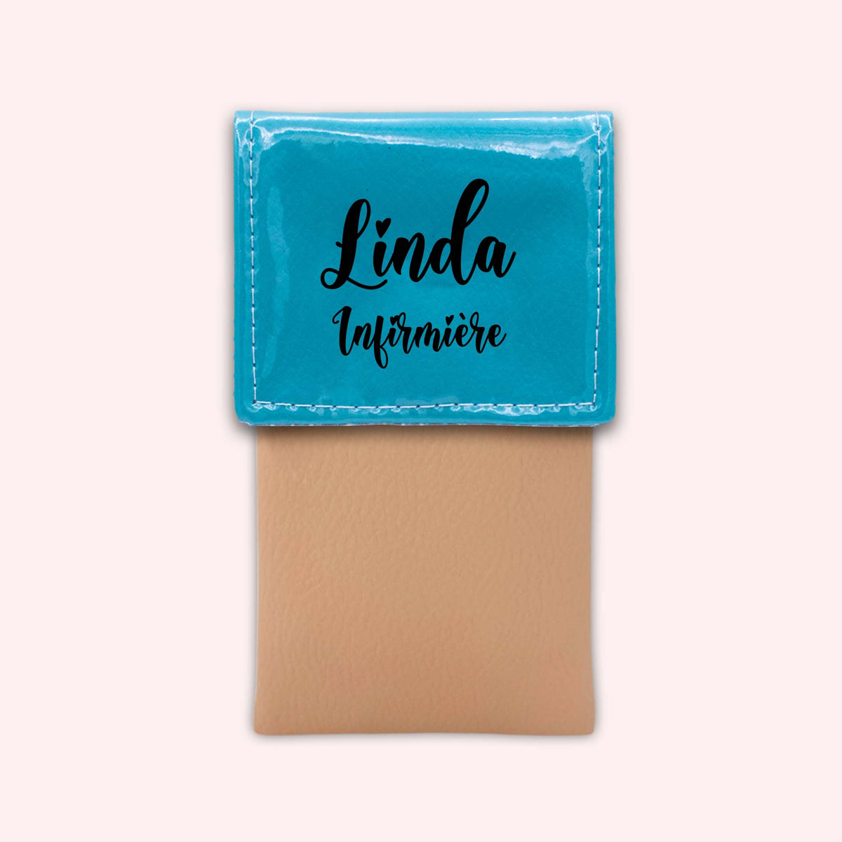 Pochette bicolore rabat Turquoise