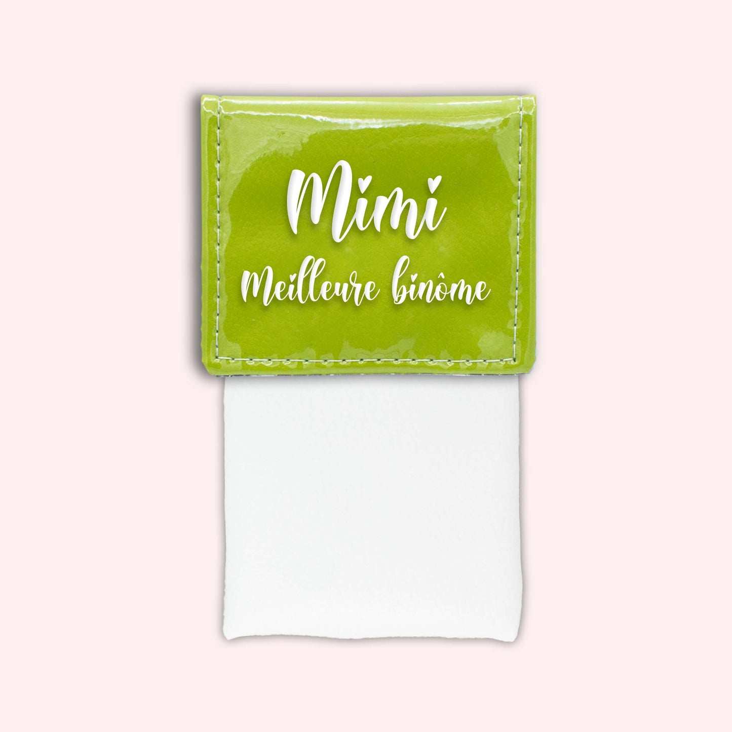 Pochette bicolore rabat Vert pomme