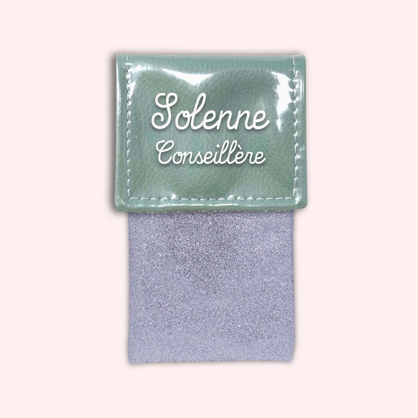 Pochette bicolore rabat Vert saule