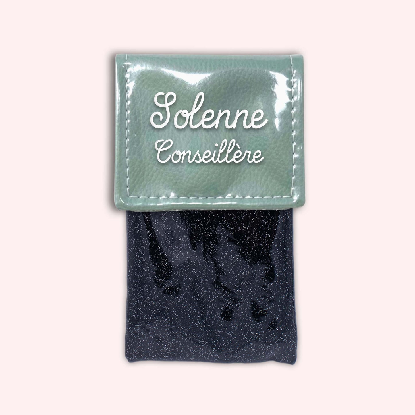 Pochette bicolore rabat Vert saule