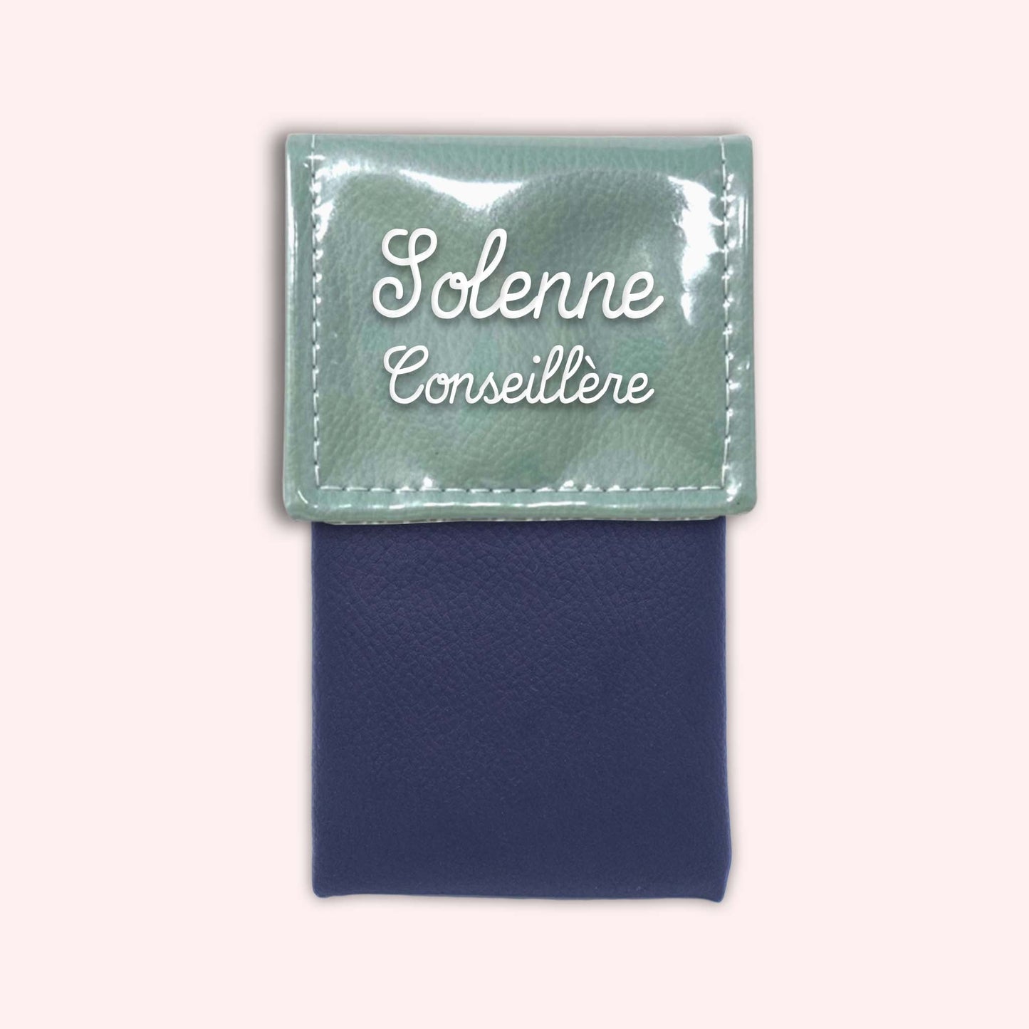 Pochette bicolore rabat Vert saule