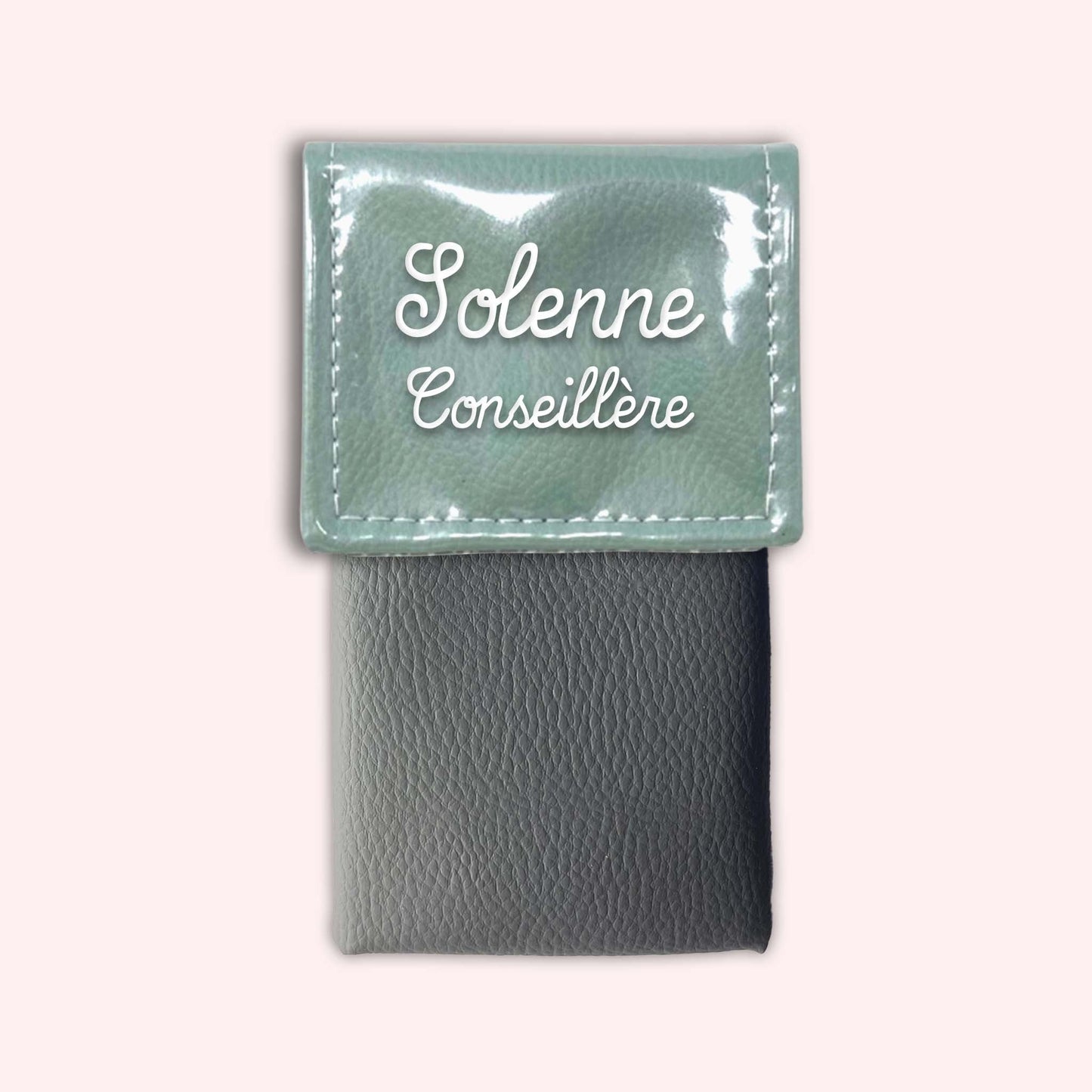 Pochette bicolore rabat Vert saule