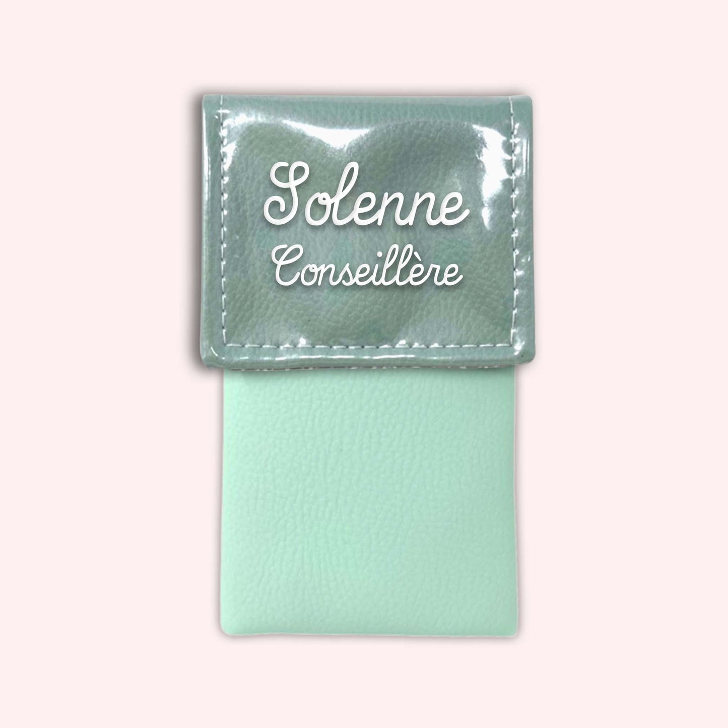 Pochette bicolore rabat Vert saule
