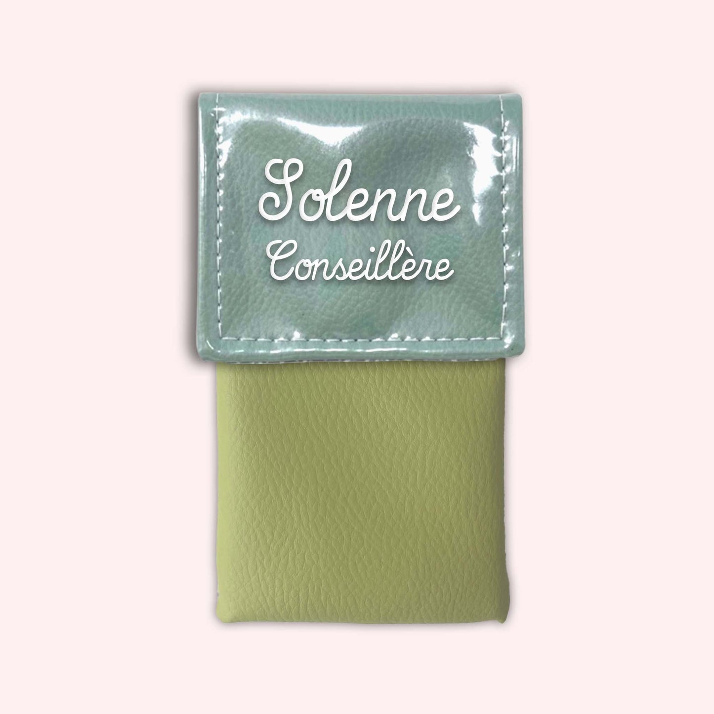 Pochette bicolore rabat Vert saule