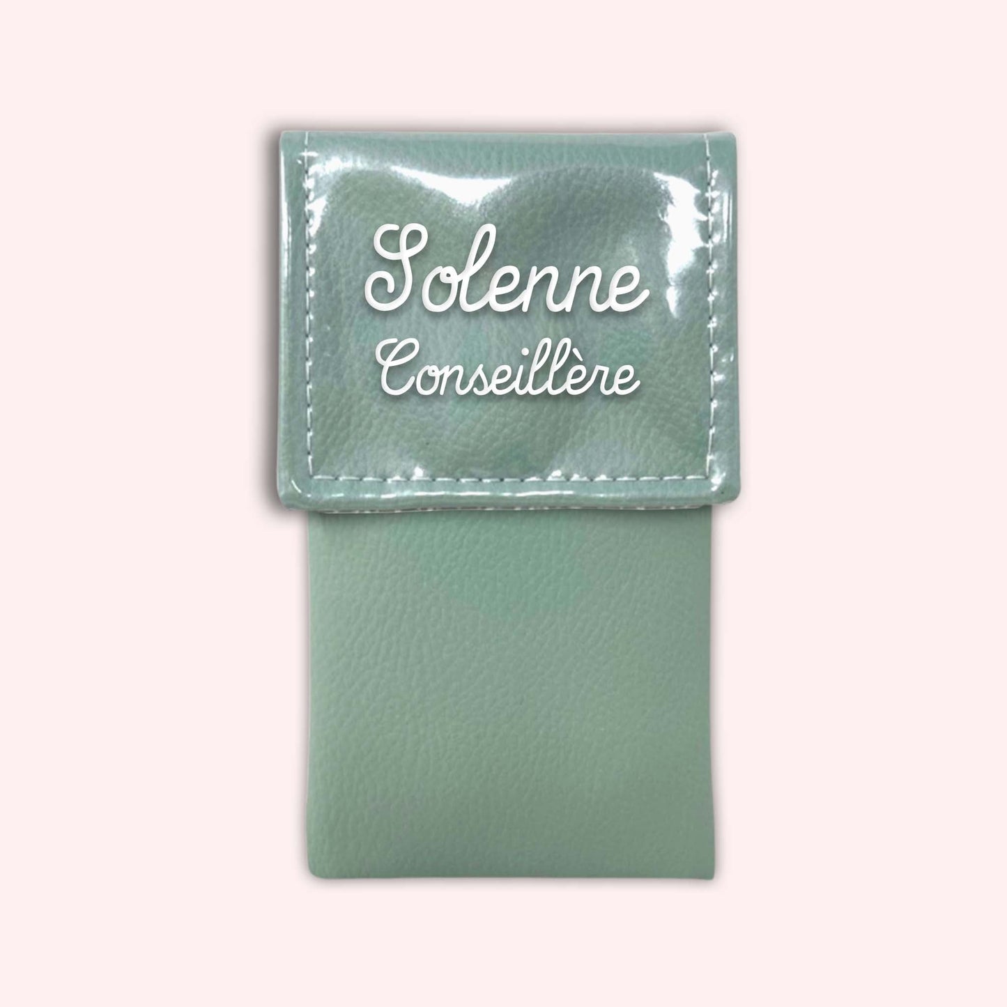 Pochette bicolore rabat Vert saule