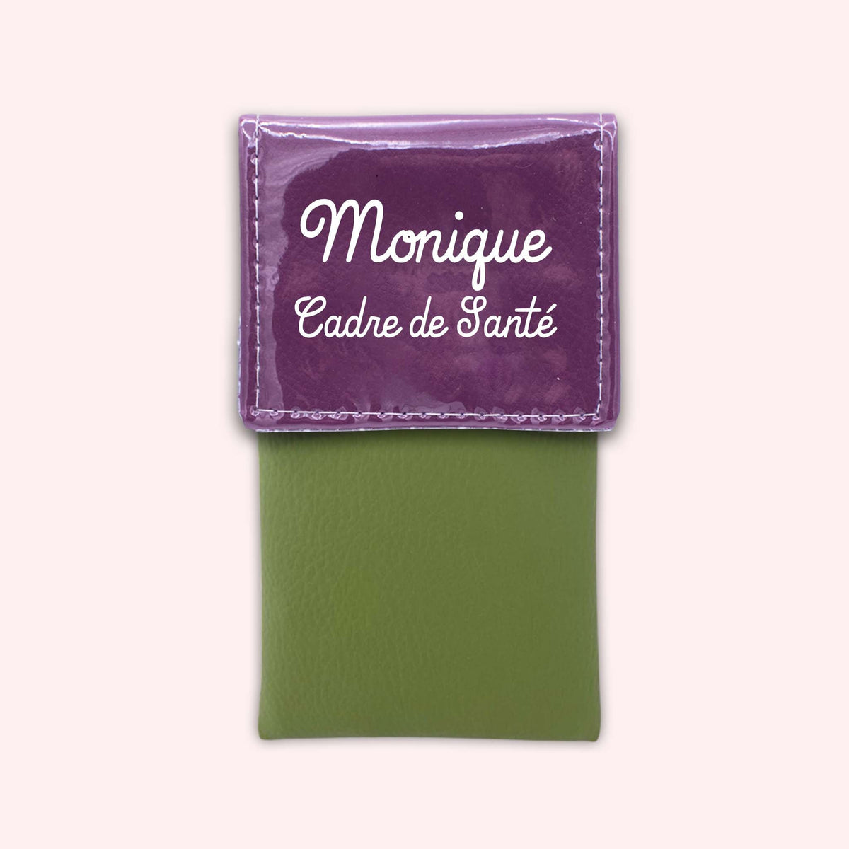 Pochette bicolore rabat Violet