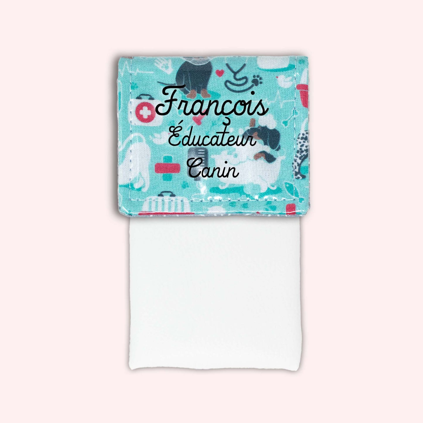 Pochette aimantée Vétérinaire bleu
