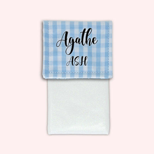Pochette aimantée Vichy Azur