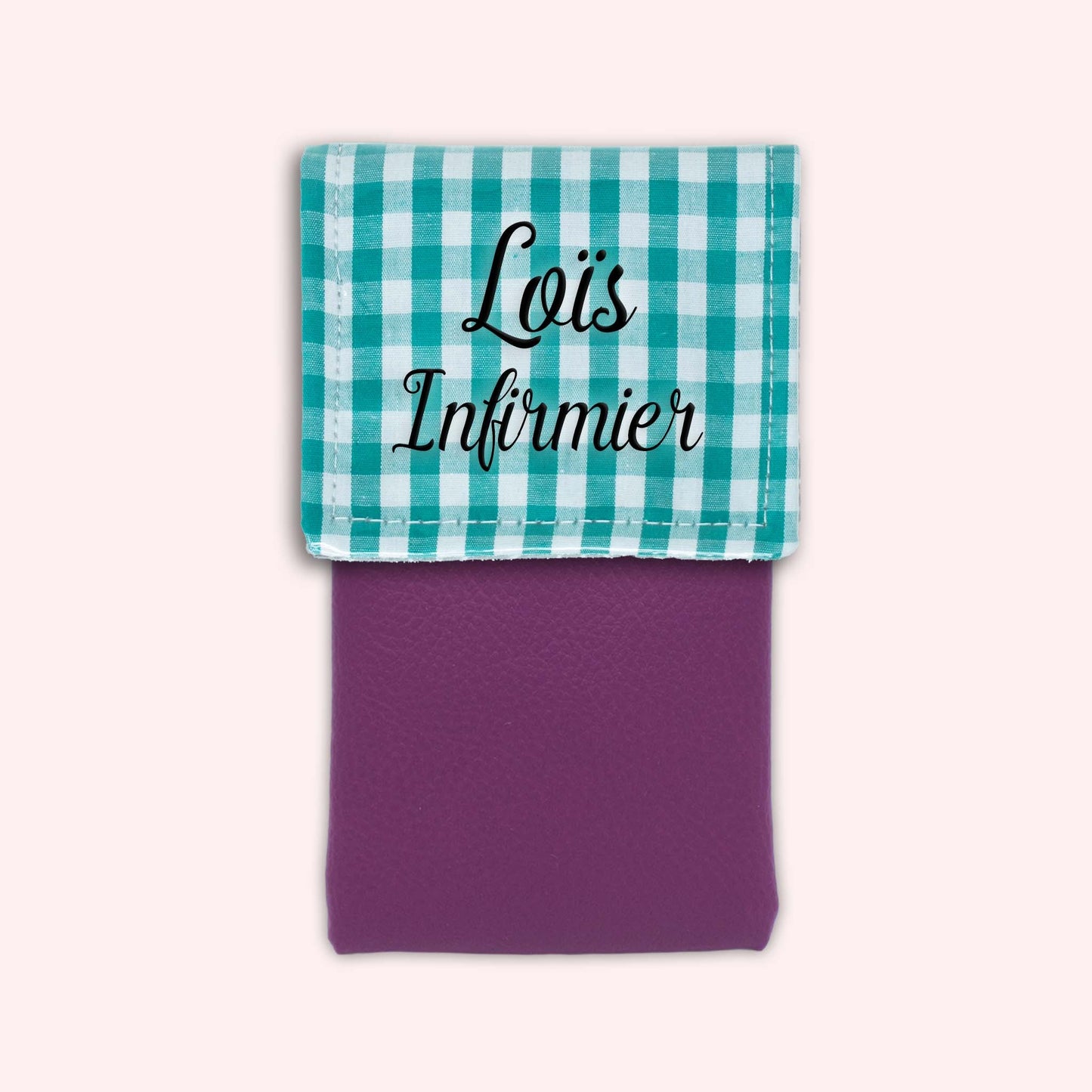 Pochette aimantée Vichy Émeraude