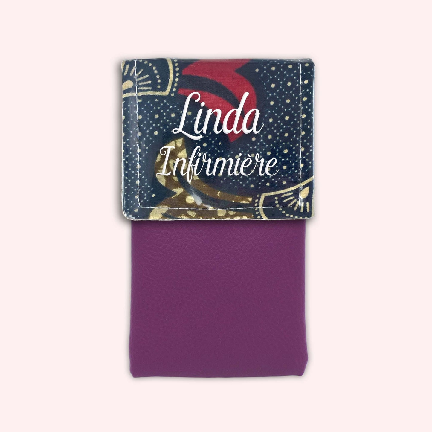 Pochette aimantée Wax Marron et Rouge