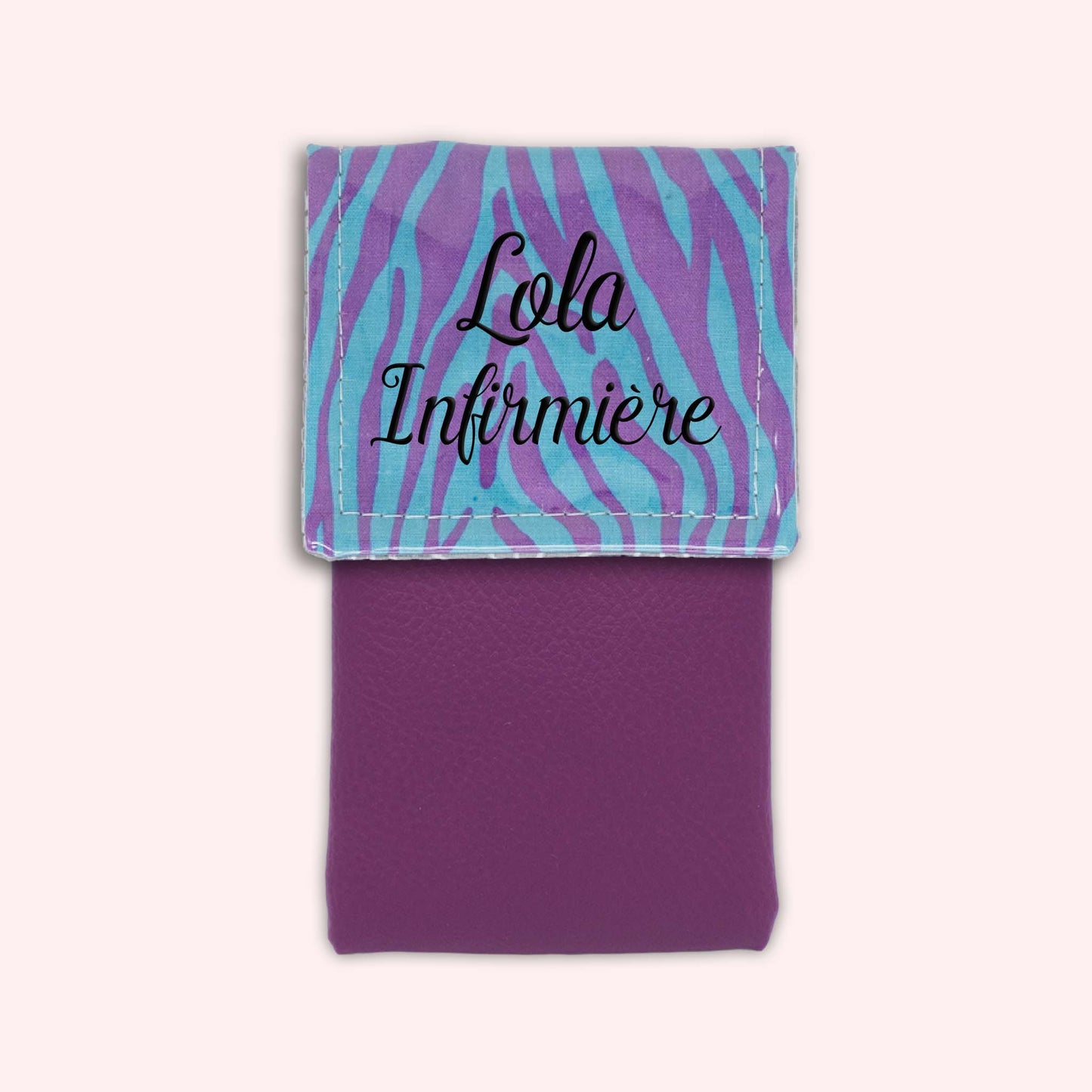 Pochette aimantée Zèbre Turquoise