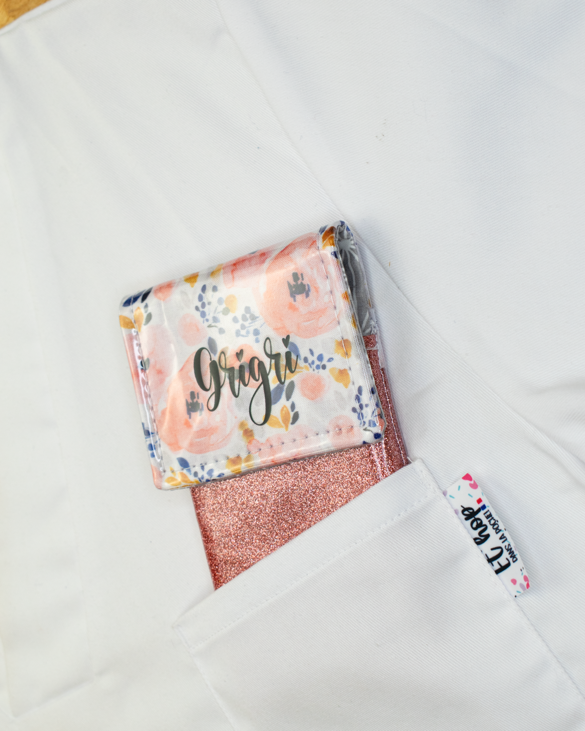 Pochette aimantée Fleur Aqua