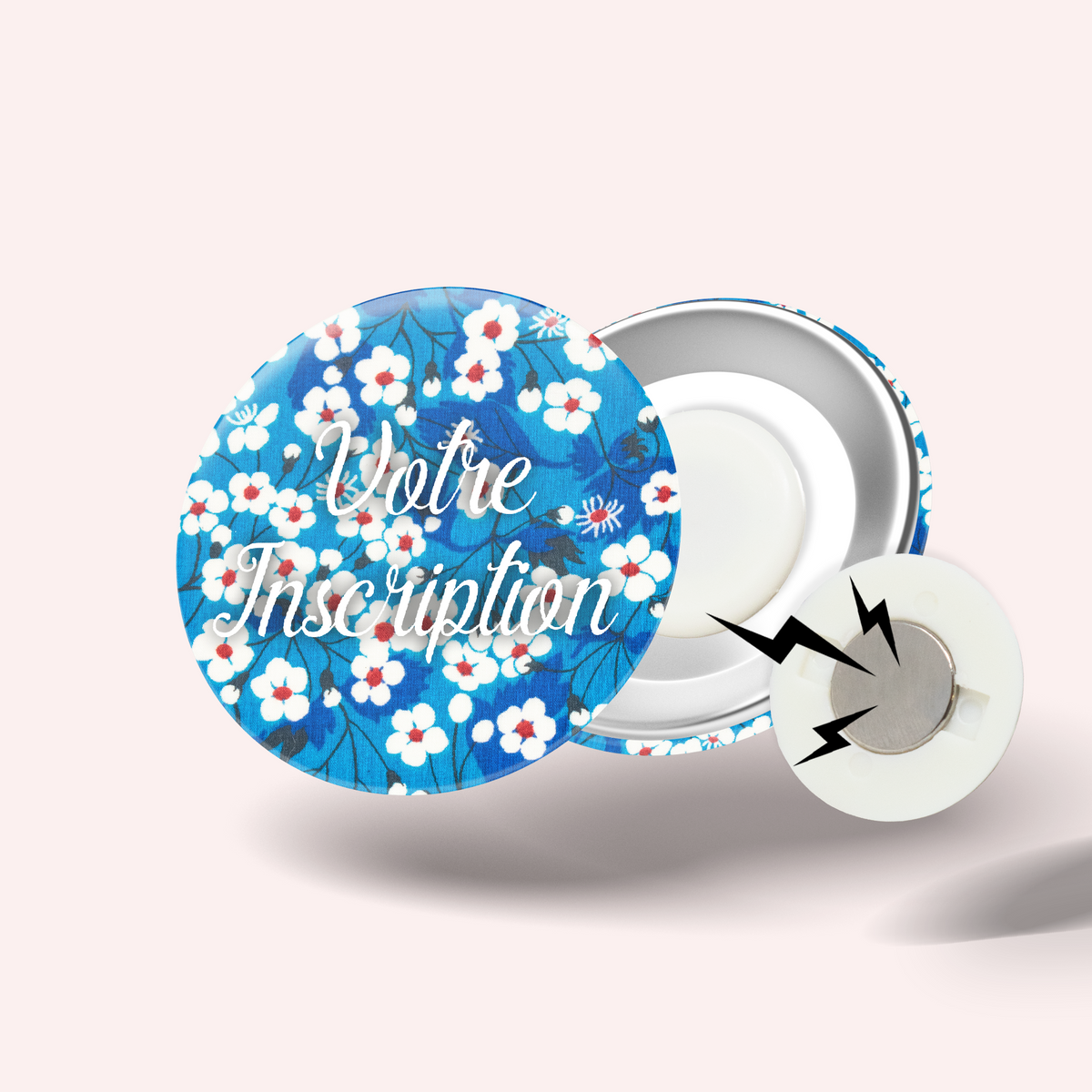 Badge Blue Flowers