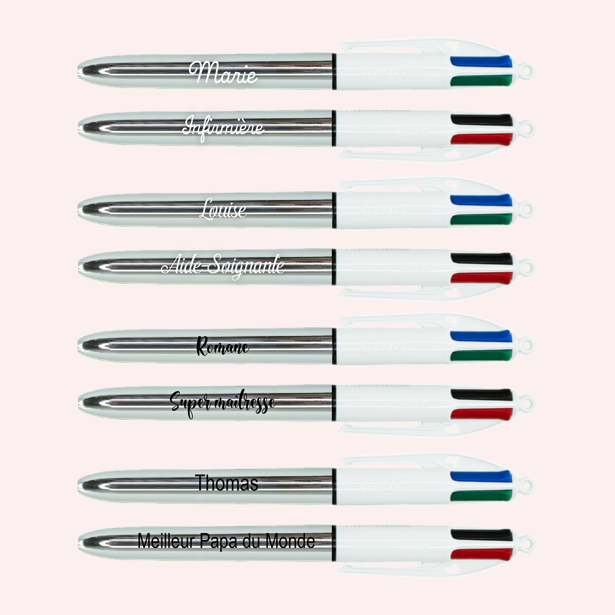 Stylo BIC 4 couleurs Shine Argent