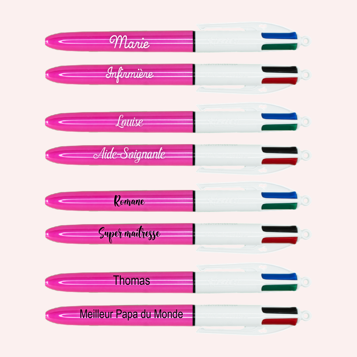 Stylo BIC 4 couleurs Shine Rose