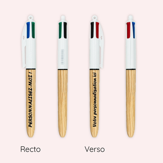 Stylo BIC 4 couleurs Wood