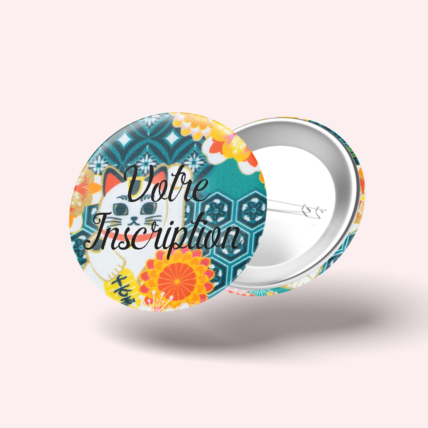 Badge Chat Blanc
