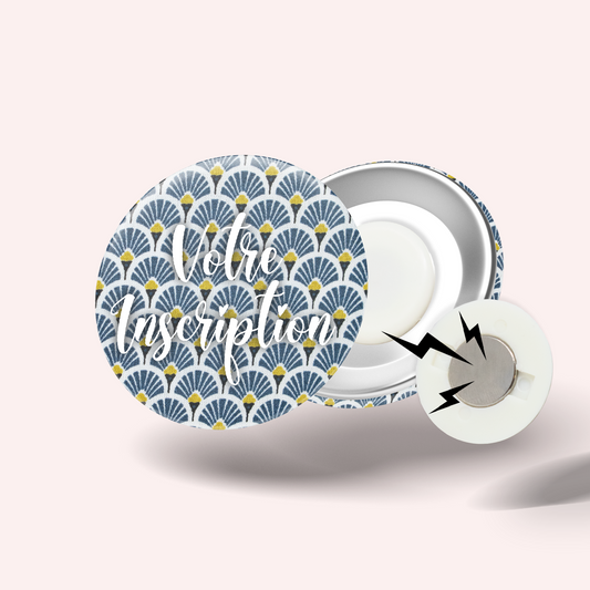 Navy Blue Art Deco Badge