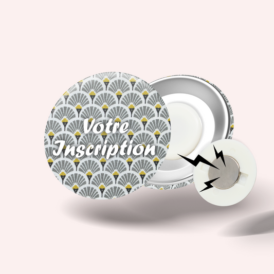 Grey Art Deco Badge