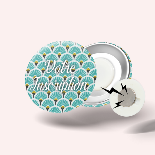 Turquoise Art Deco Badge
