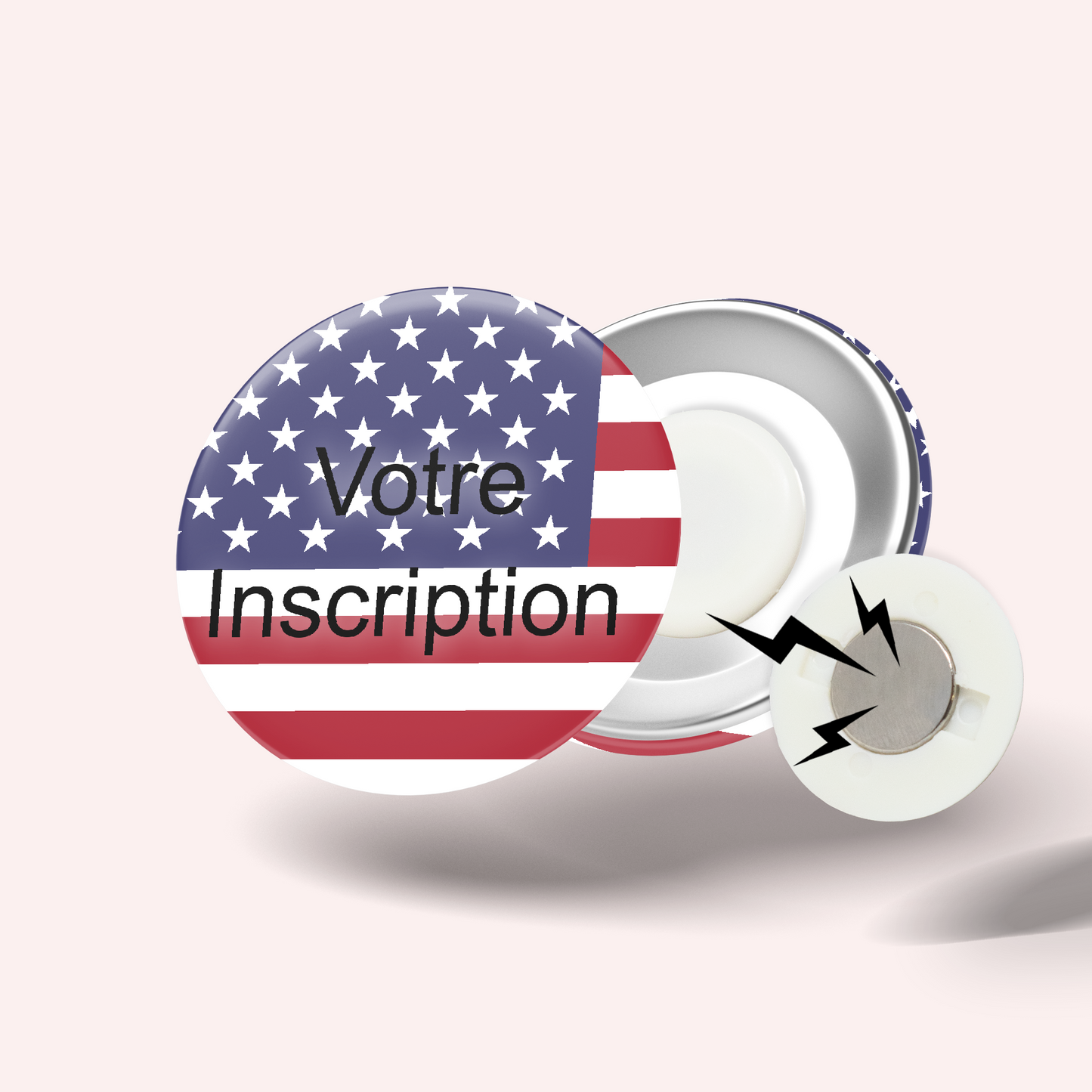 Badge Drapeau USA Amérique