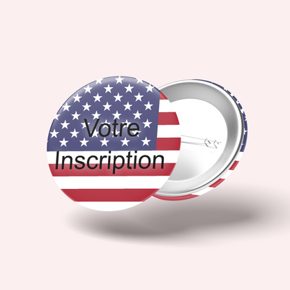 Badge Drapeau USA Amérique