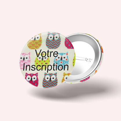 Badge Hiboux Rose
