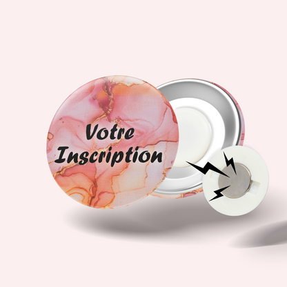 Badge Marbre Corail Doré